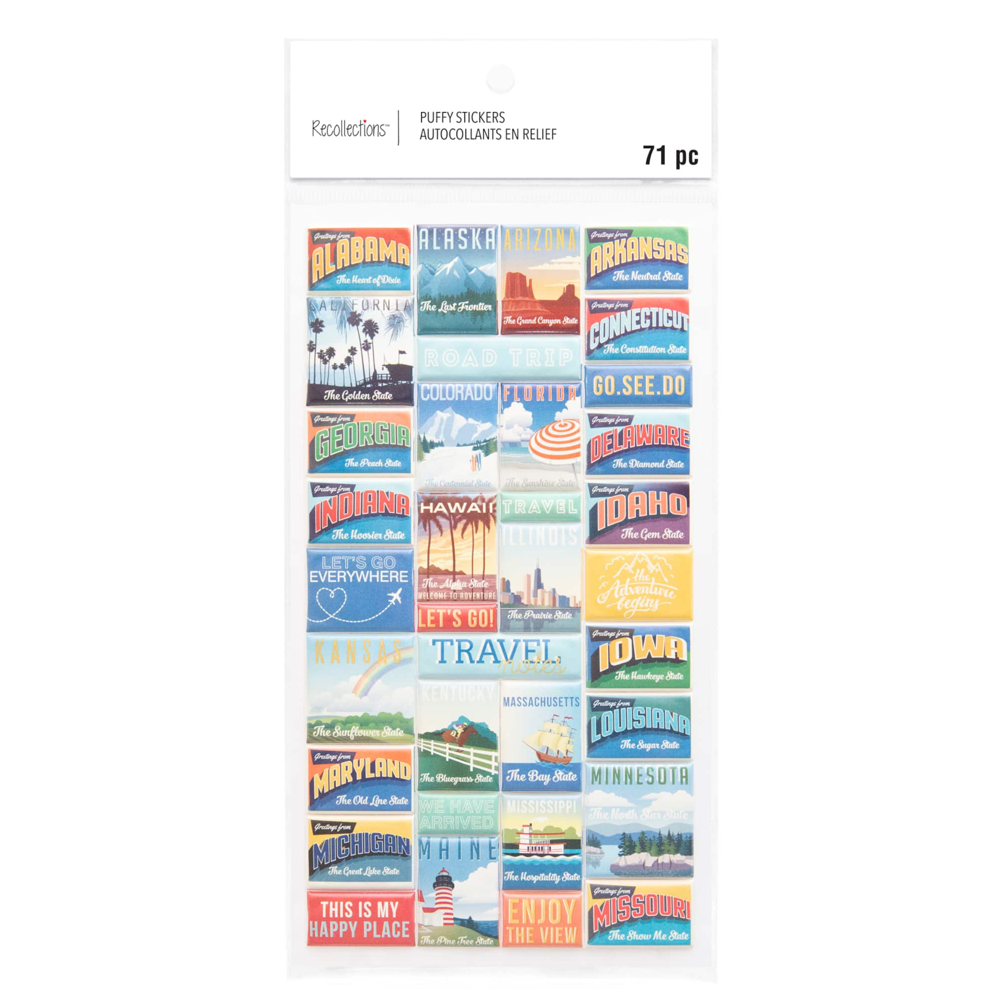 State Photo Puffy Stickers by Recollections™